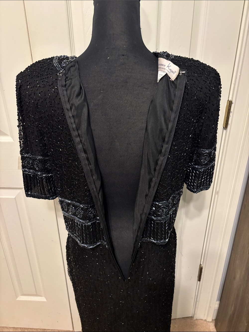 Laurence Kazar Vintage Silk Hand Beaded Evening Gown - Picture 8 of 9